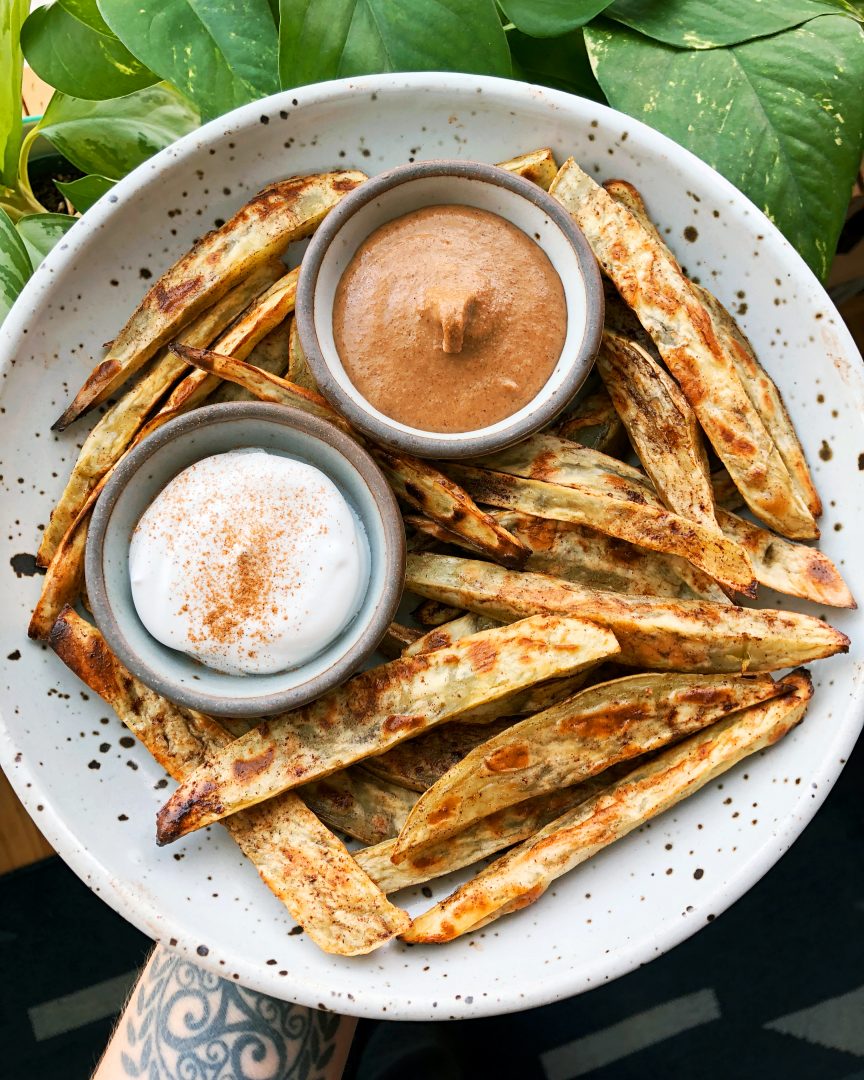 sweet potato fries with double dips