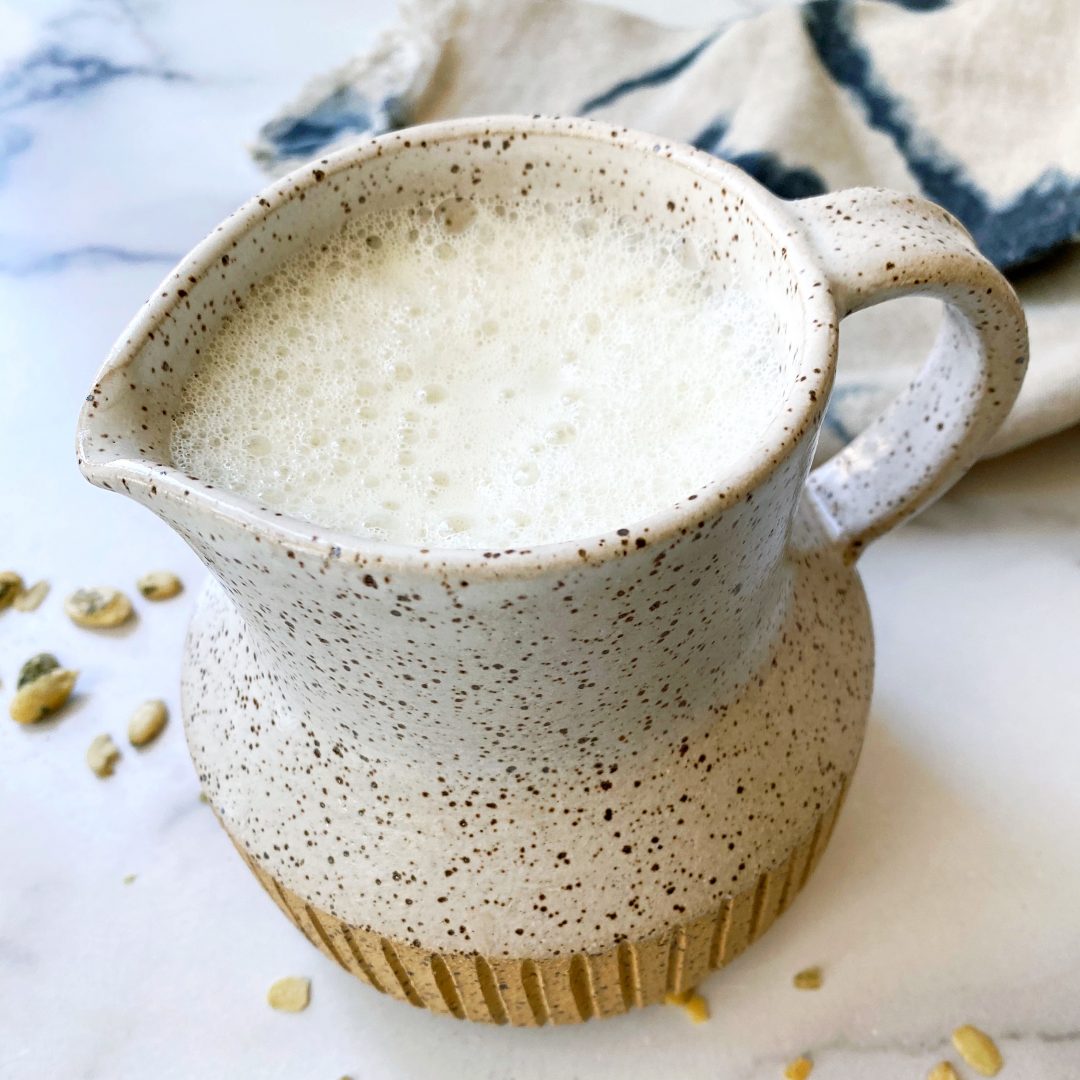 Frothy Sprouted Pumpkin Seed Milk
